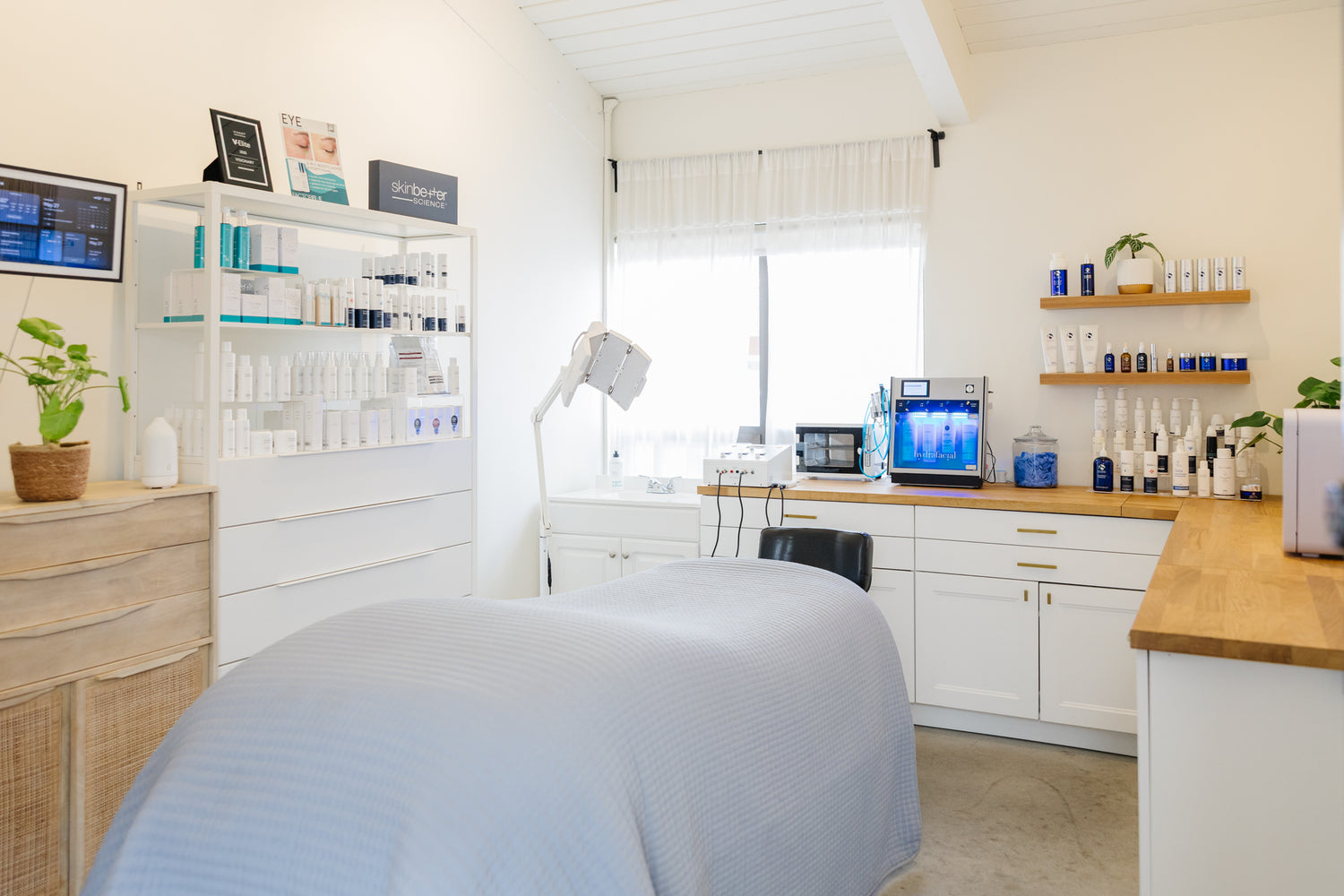 Inside the treatment room at Bare Complexion Acne and Skincare in Ventura, CA