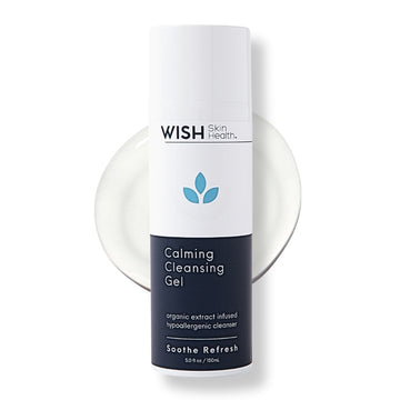 Wish Skin Health Calming Cleansing Gel bottle on a white background